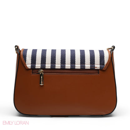BROWN STRIPPED FLAP CROSSBAG (Copy)