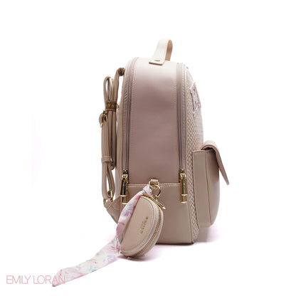 BACKPACK FLOWER EMILY PRINT WITH FRINT POCKET - LARGE