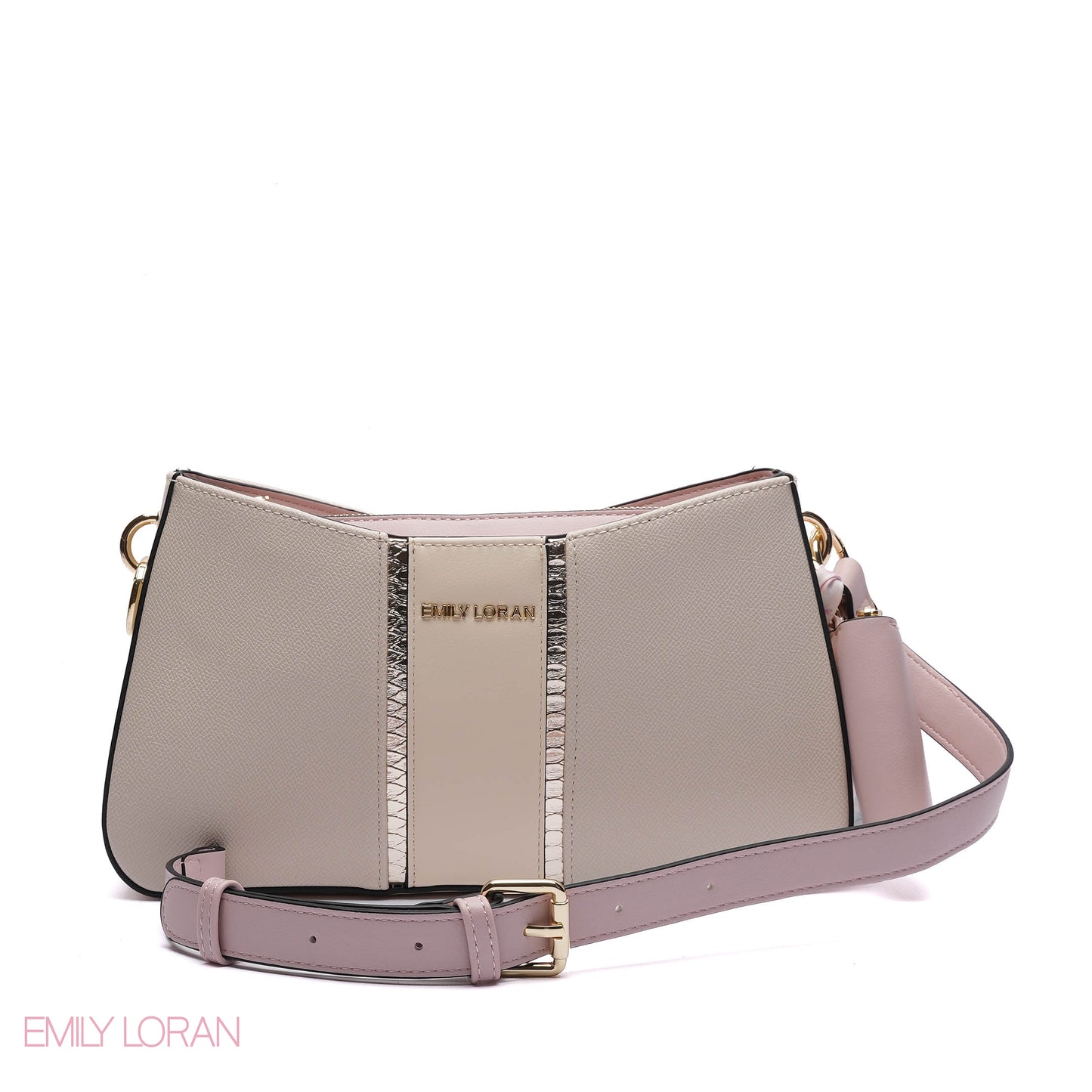LEATHER PANELLED SHOULDER BAG