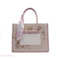 FLORAL EMBROIDERED HANDBAG WITH POUCH