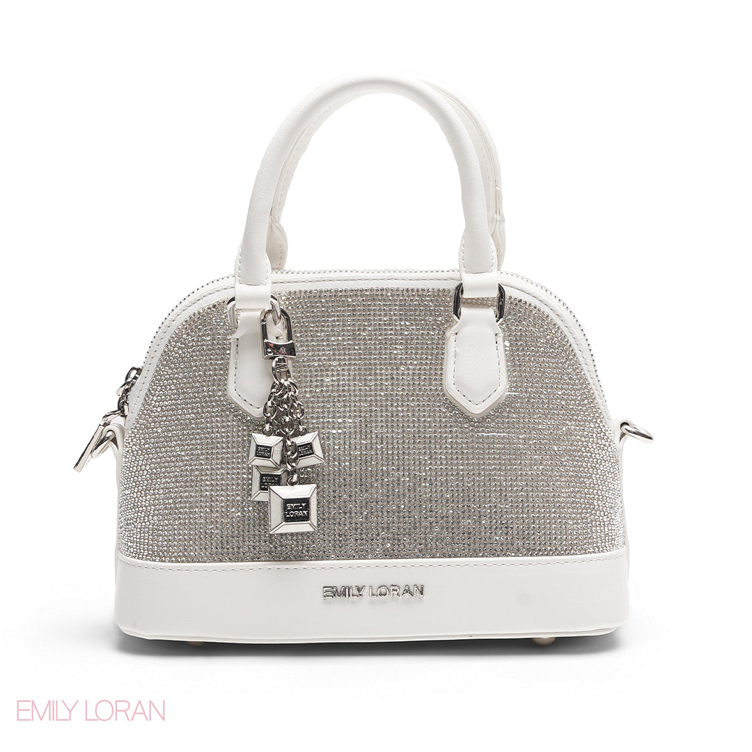 SILVER GLITTER DOME BAG