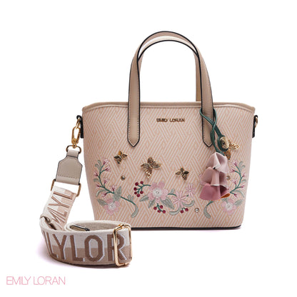 EMBROIDERED FLORAL HANDBAG
