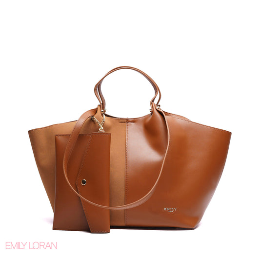 SHOULDER BAG PRACTICALITY LEATHER WITH SMALL WALLET AND CROSS BAG - LARGE