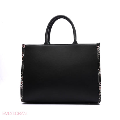 EMBOSSED LOGO TOTE BAG WITH TASSEL CHARM - LARGE