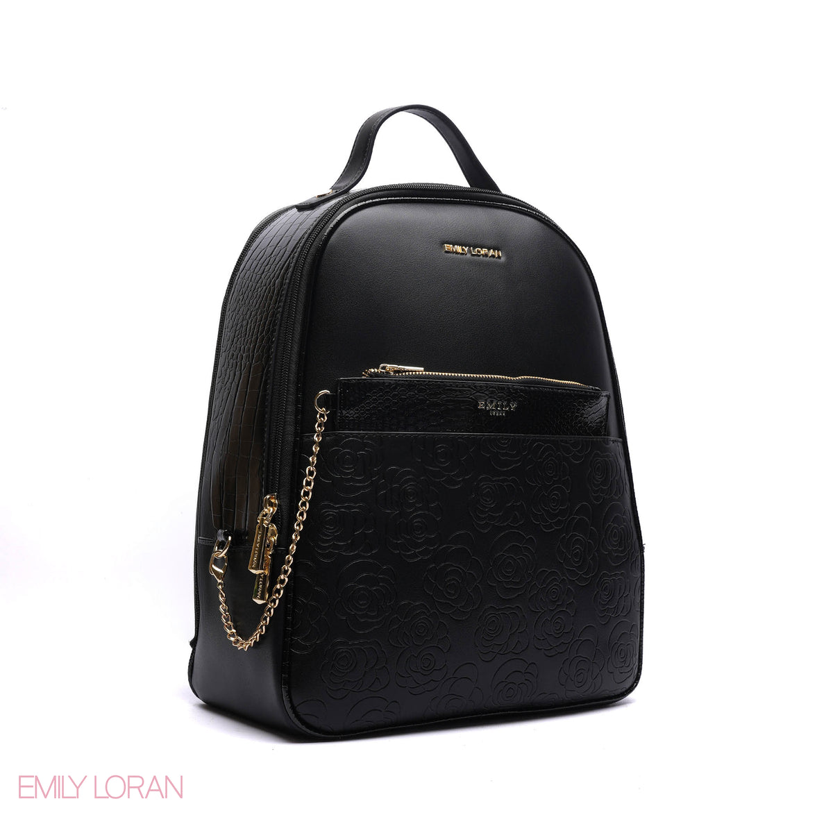 BACK BAG WITH CROC AND FLOWER PRINT