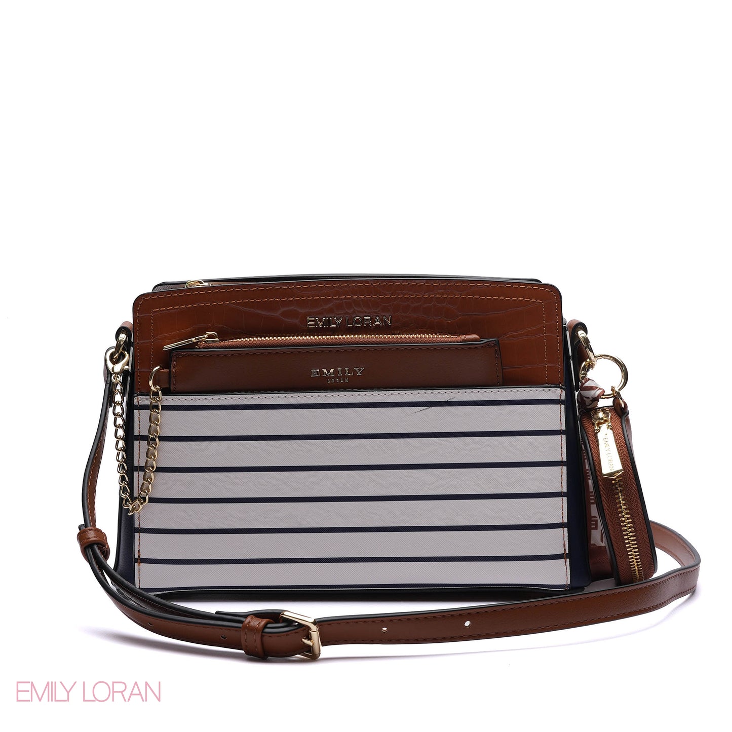 EMBOSSED FLORAL MULTI-TEXTURED CROSSBODY BAG