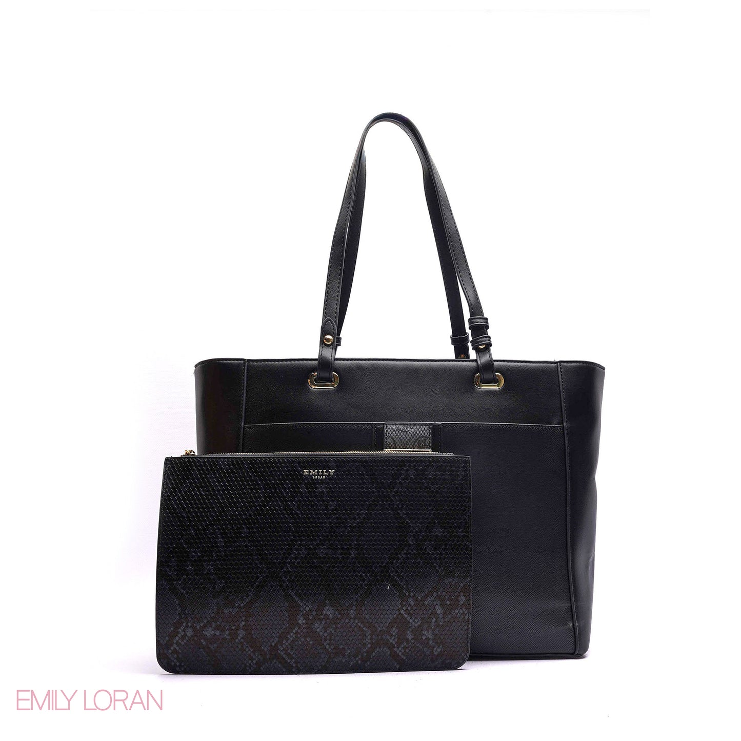 SHOULDER BAG WITH ADJUSTABLE POUCH AND SIMPLE LOGO - LARGE