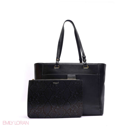 SHOULDER BAG WITH ADJUSTABLE POUCH AND SIMPLE LOGO - LARGE