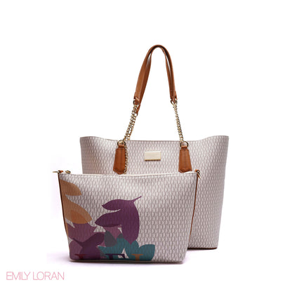 MONOGRAM SHOULDER BAG WITH PRINTED POUCH