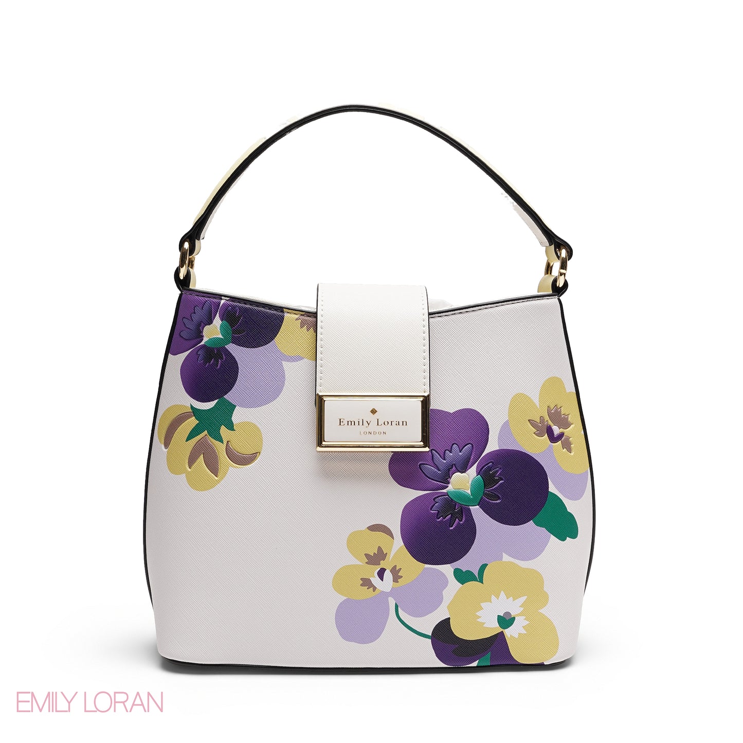 ELEGANT FLORAL PRINT SATCHEL BAG