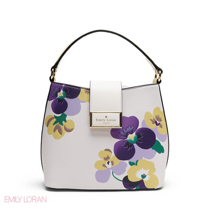 ELEGANT FLORAL PRINT SATCHEL BAG