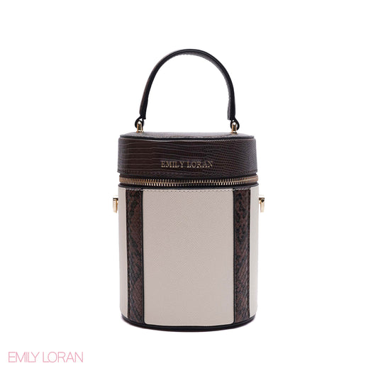 ELEGANT STRUCTURED CYLINDER VANITY BAG
