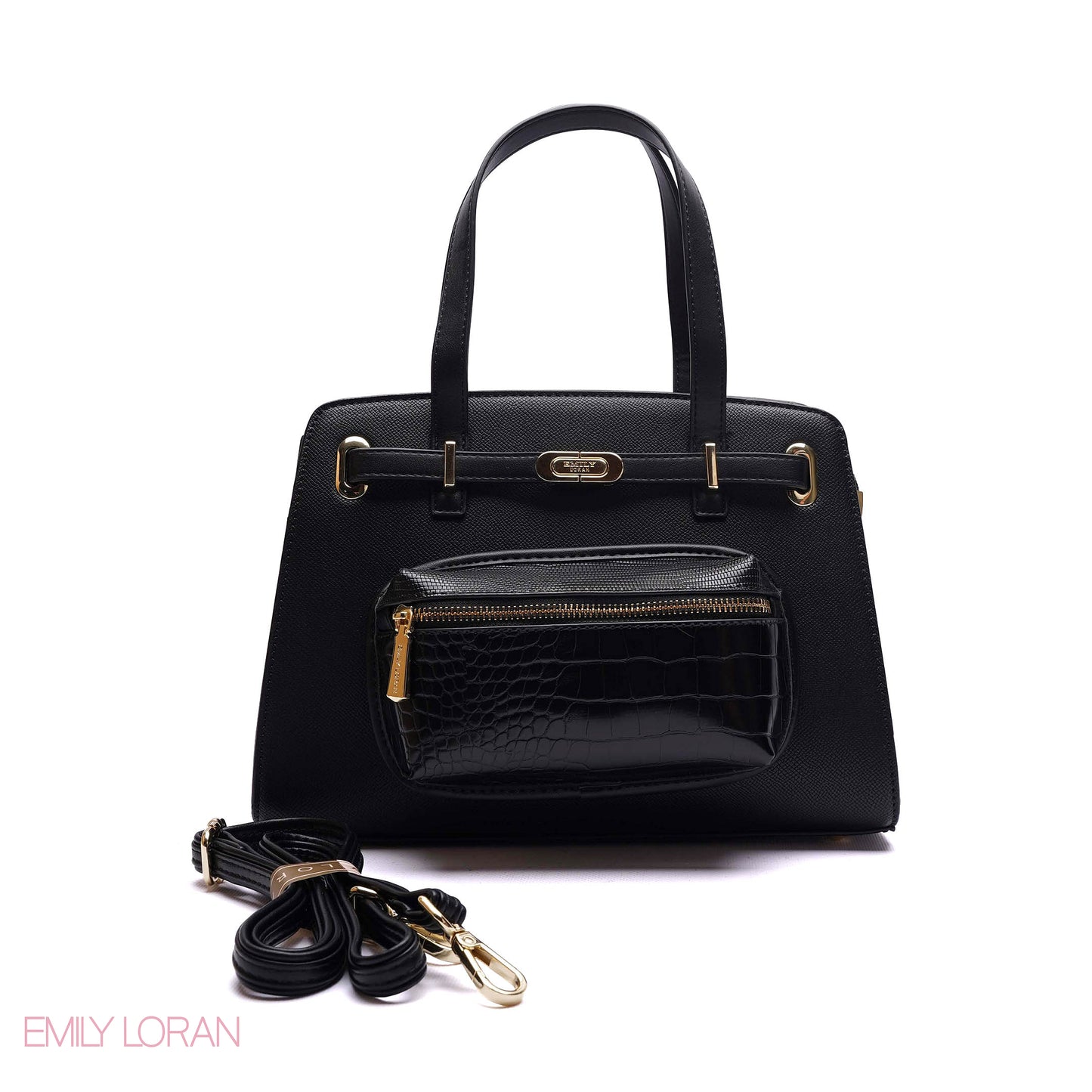 HANDBAG WITH ADJUSTABLE POUCH - MEDIUM
