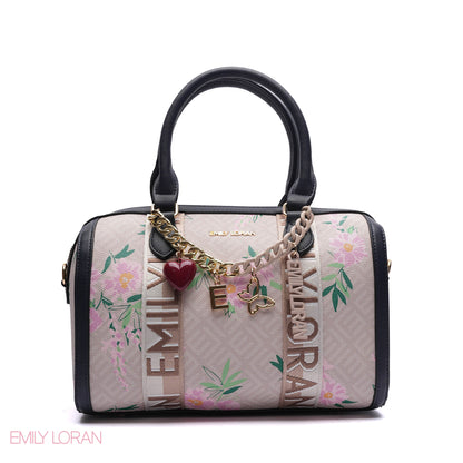 MONOGRAM BARREL BAG WITH CHARM CHAIN - MEDIUM