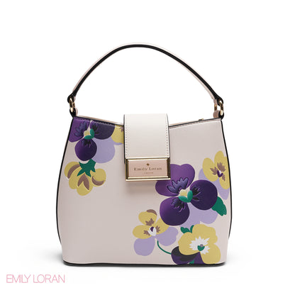 ELEGANT FLORAL PRINT SATCHEL BAG