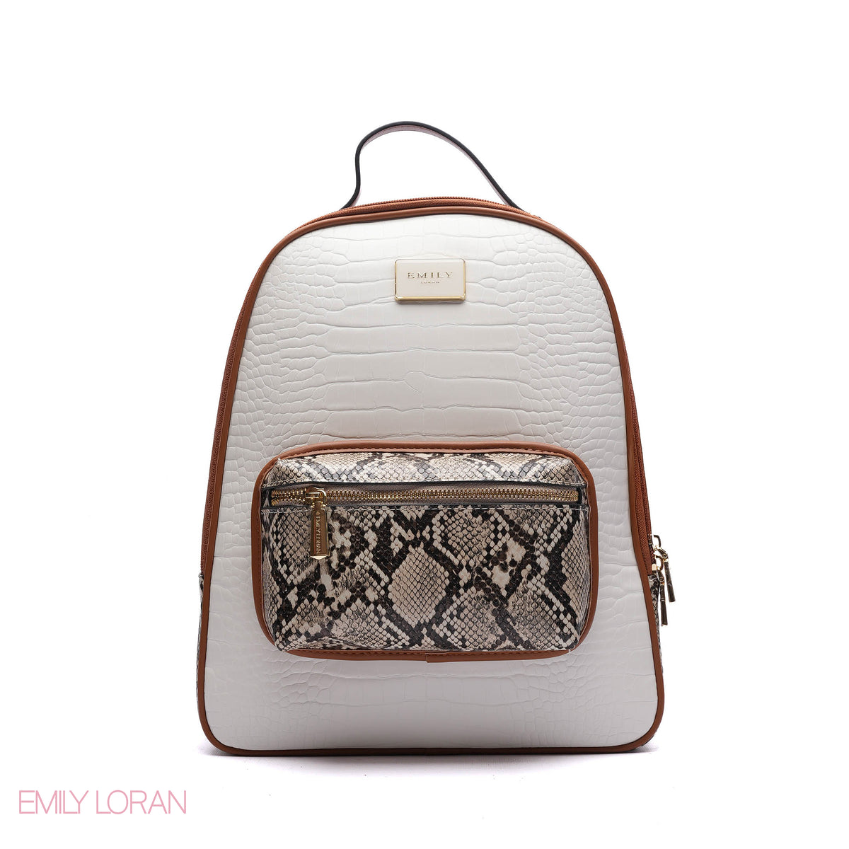 BACKPACK WITH SNACK ADJUSTABLE FRONT WALLET CROC LEATHER