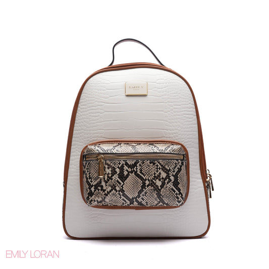 BACKPACK WITH SNACK ADJUSTABLE FRONT WALLET CROC LEATHER