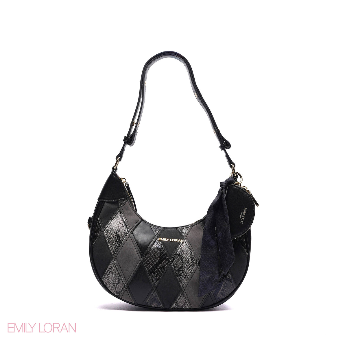 ELEGANT SHOULDER BAG SNAKE PRINT  WITH SMALL POUCH - SMALL