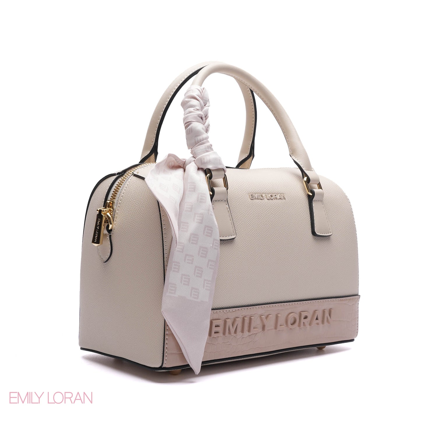 EMBOSSED LOGO SATCHEL BAG - MEDIUM