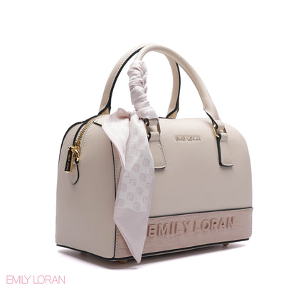 EMBOSSED LOGO SATCHEL BAG - MEDIUM