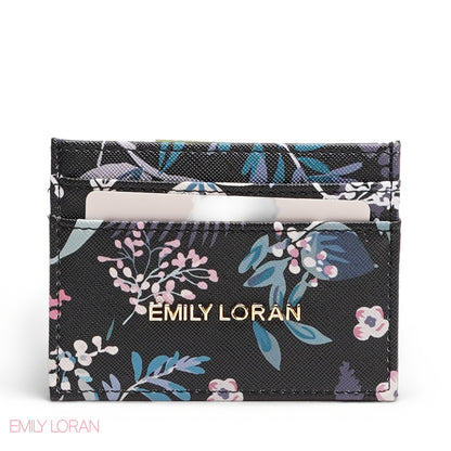 BLACK FLORAL 3-PIECE WALLET SET