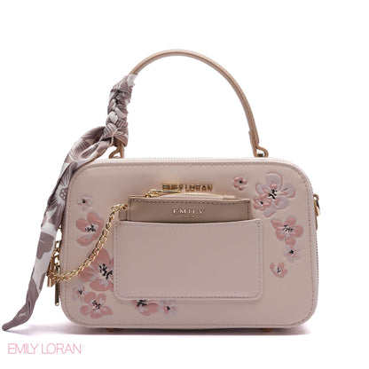 EMBROIDERED TOP-HANDLE BAG SET