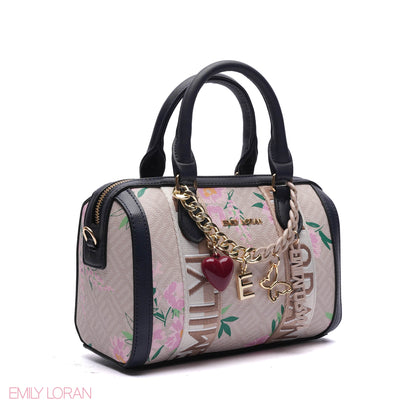 MONOGRAM BARREL BAG WITH CHARM CHAIN - SMALL