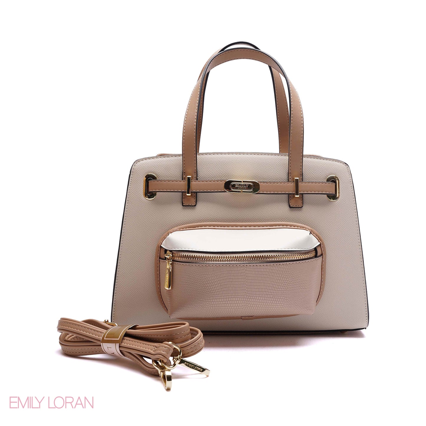 HANDBAG WITH ADJUSTABLE POUCH - MEDIUM