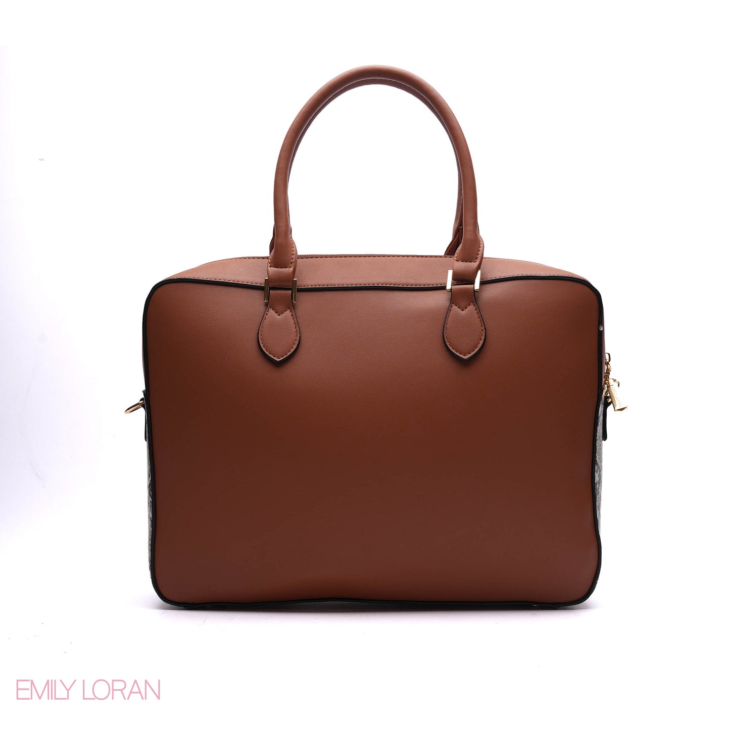 LAPTOP HANDBAG SNAKE PRINT WITH POUCH - LARGE