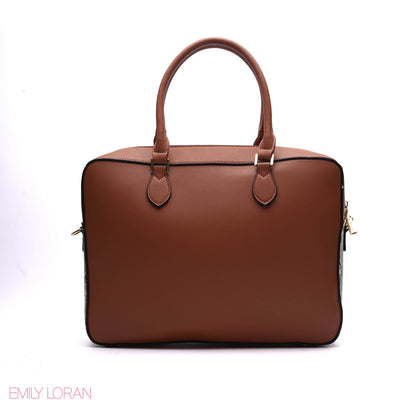 LAPTOP HANDBAG SNAKE PRINT WITH POUCH - LARGE