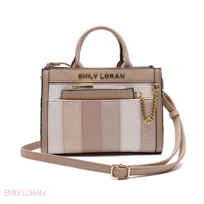 MULTI-TEXTURED PANELLED HANDBAG SET - SMALL