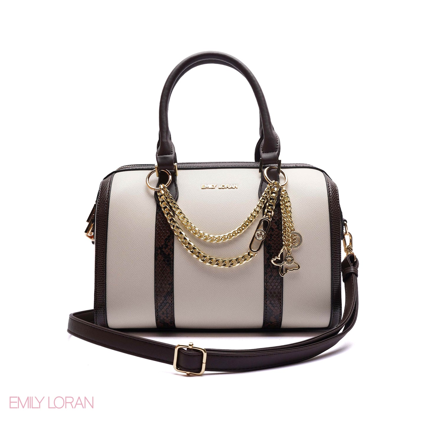 HANDBAG SNAKE PRINT WITH GOLD CHAIN - MEDIUM