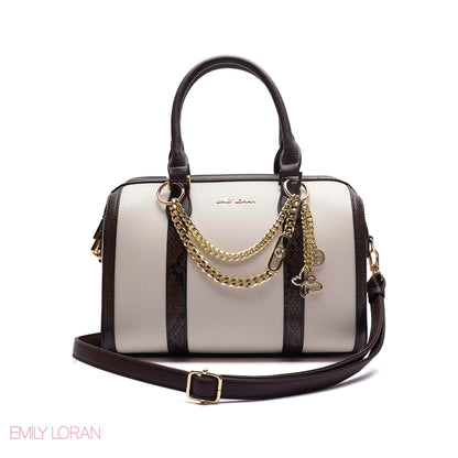 HANDBAG SNAKE PRINT WITH GOLD CHAIN - MEDIUM