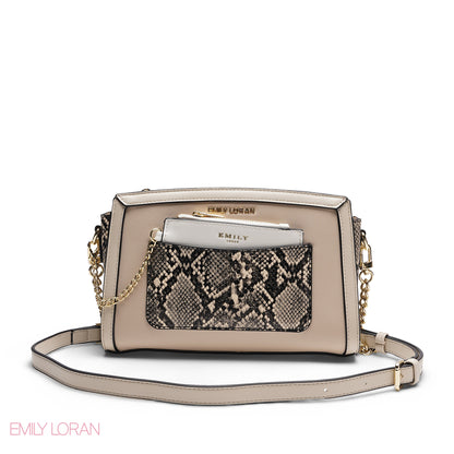CHIC TRI-TONE CROSSBODY WITH POUCH BAG