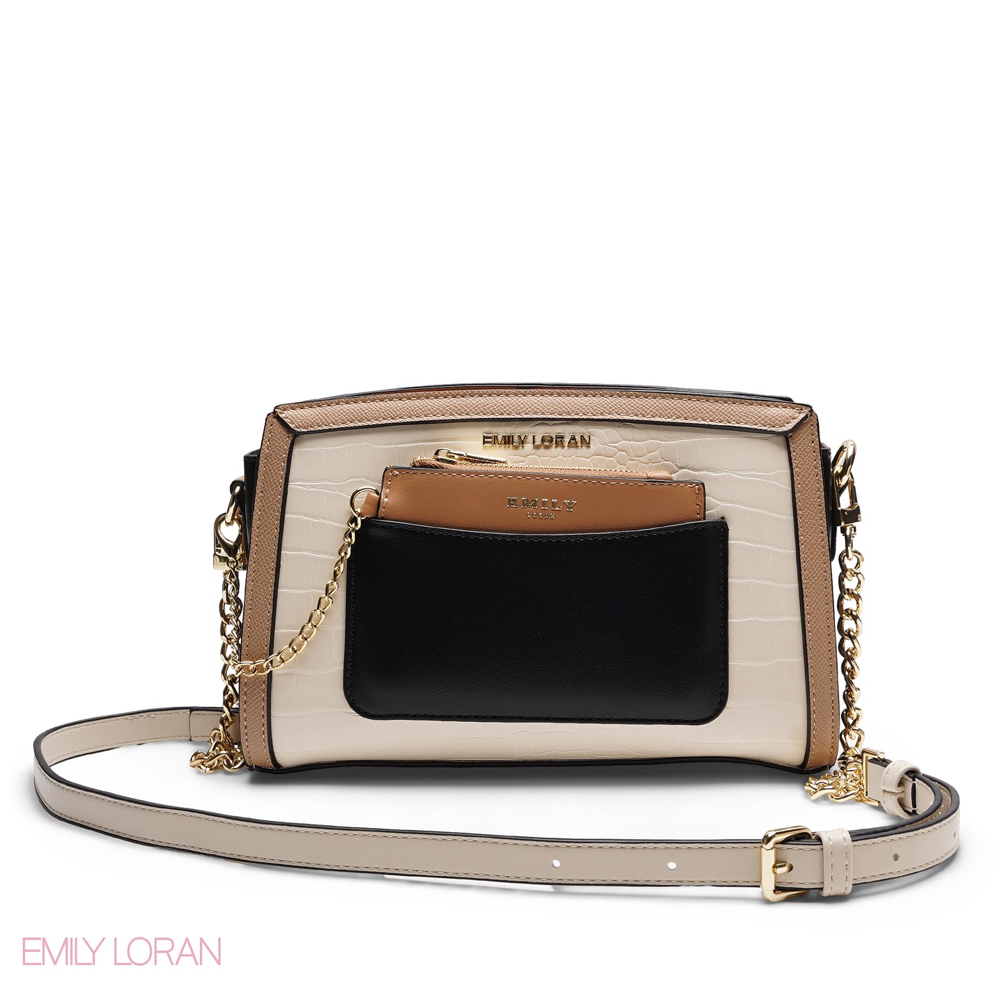CHIC TRI-TONE CROSSBODY WITH POUCH BAG