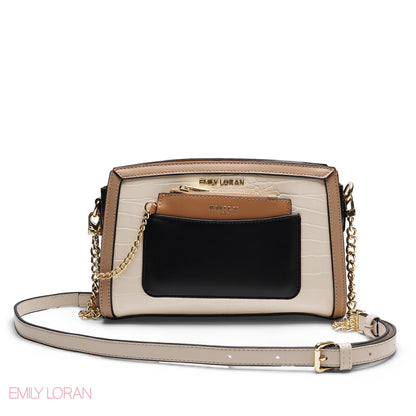 CHIC TRI-TONE CROSSBODY WITH POUCH BAG