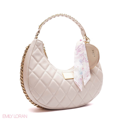 QUILLED HOBO SHOULDER BAG