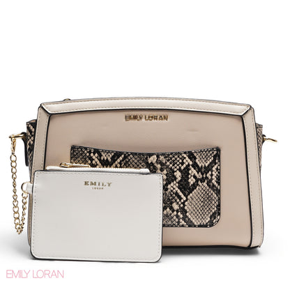 CHIC TRI-TONE CROSSBODY WITH POUCH BAG