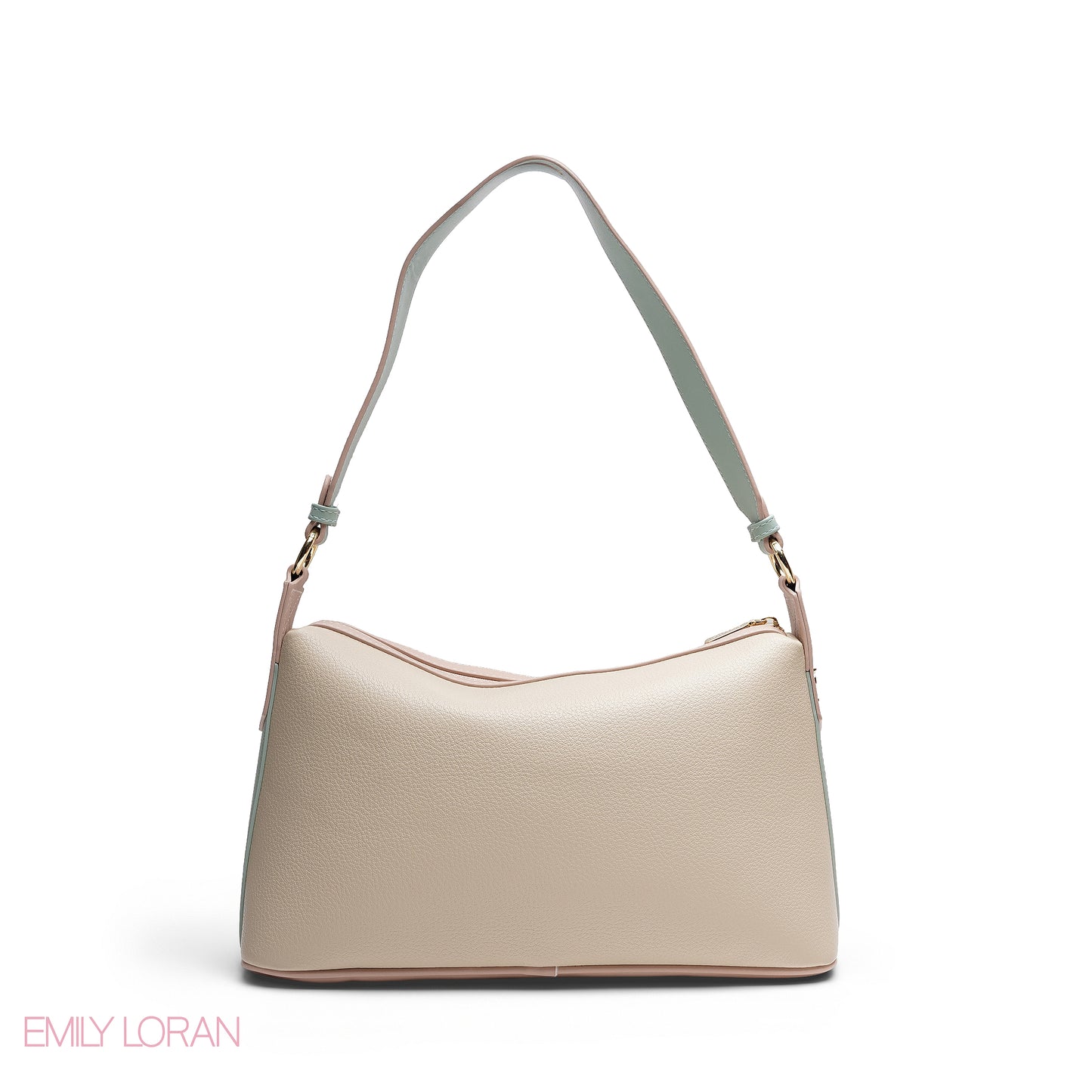 CHIC CURVED SHOULDER BAG WITH BRANDED STRAP BAG