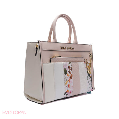 MULTI-TEXTURED PANELLED HANDBAG SET