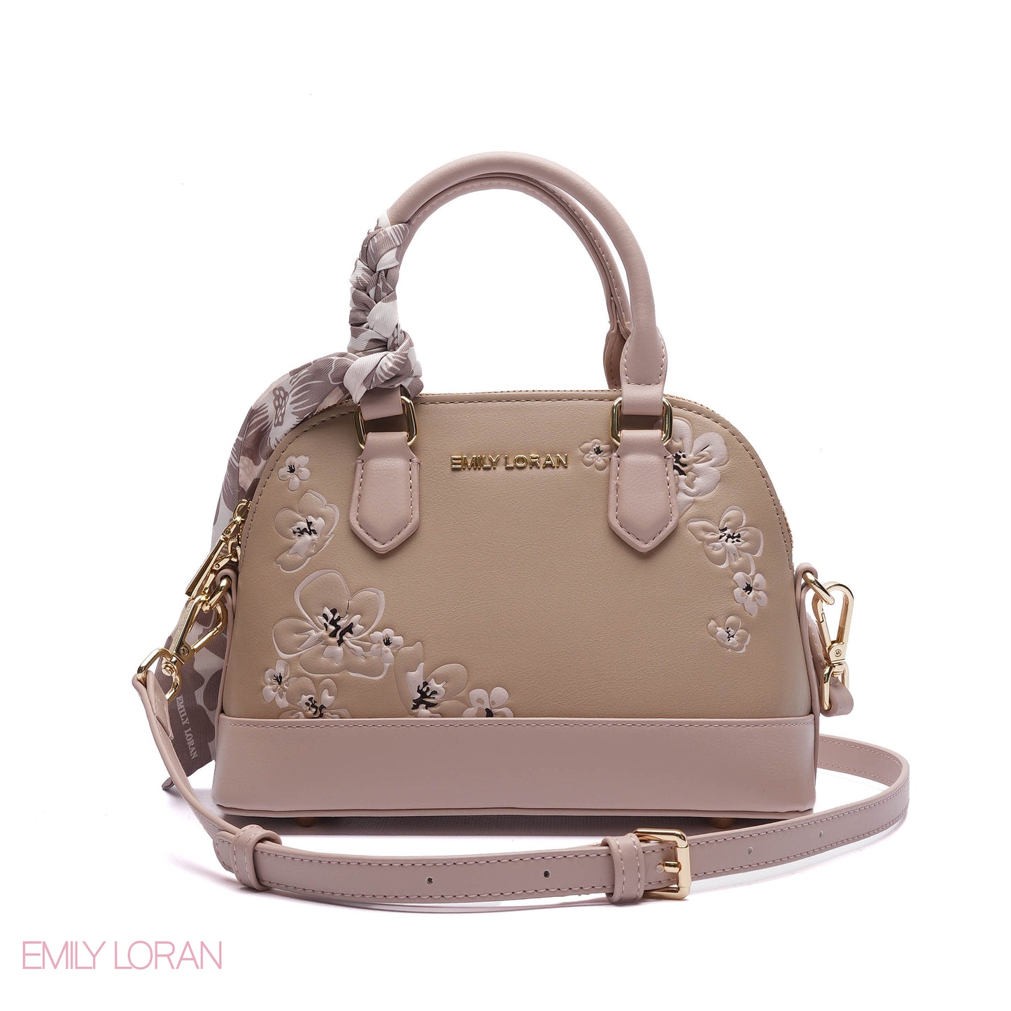 FLORAL DOME HANDBAG WITH SCARF