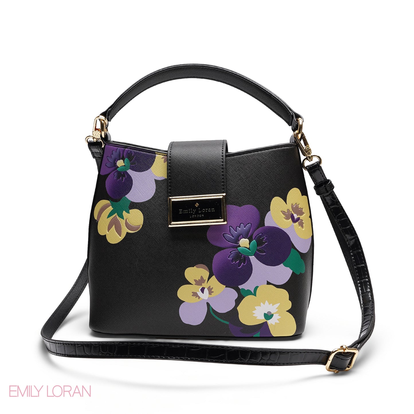 ELEGANT FLORAL PRINT SATCHEL BAG