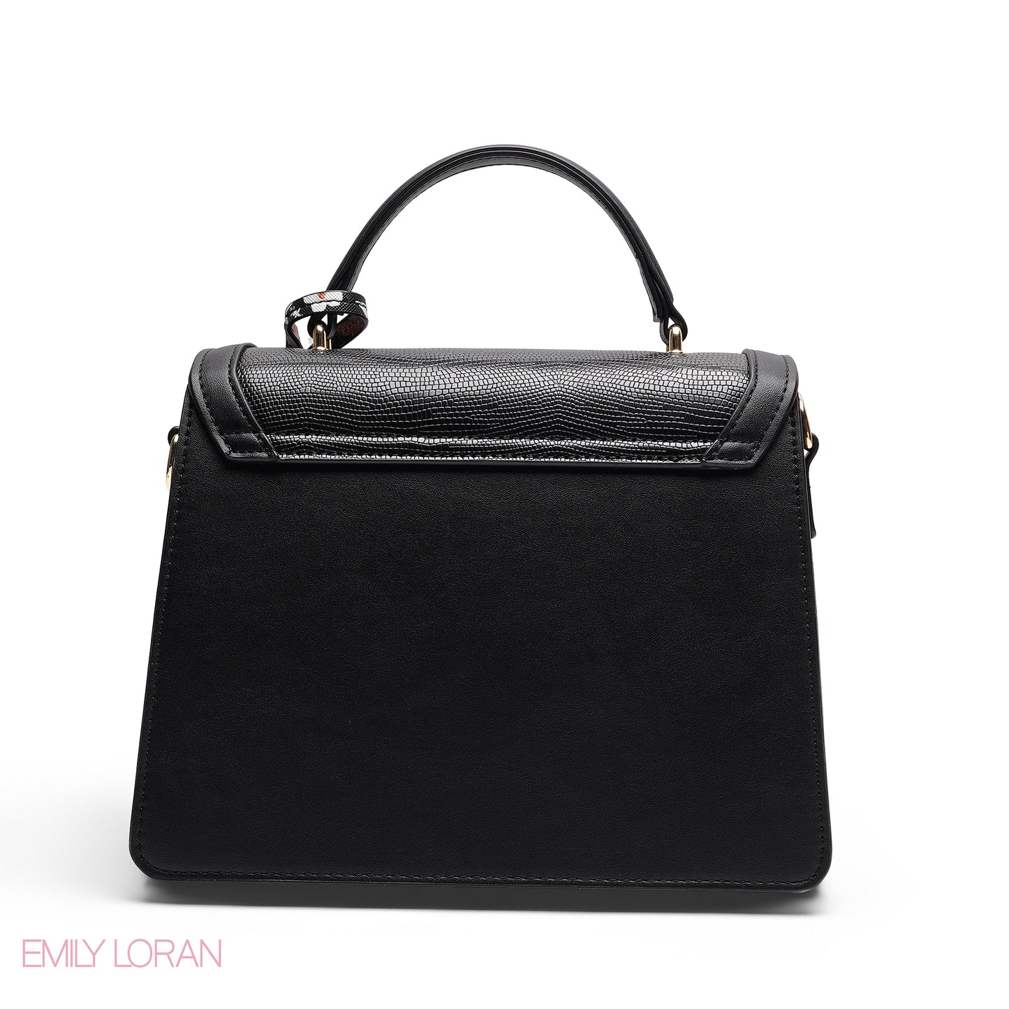 CHIC FLORAL FLAP SATCHEL WITH BUTTERFLY CHARM BAG