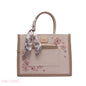 FLORAL EMBROIDERED HANDBAG WITH POUCH