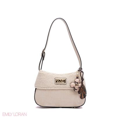 ELEGANT SHOULDER BAG WITH CHARM - MEDIUM