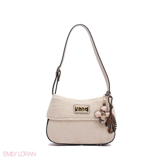 ELEGANT SHOULDER BAG WITH CHARM - MEDIUM