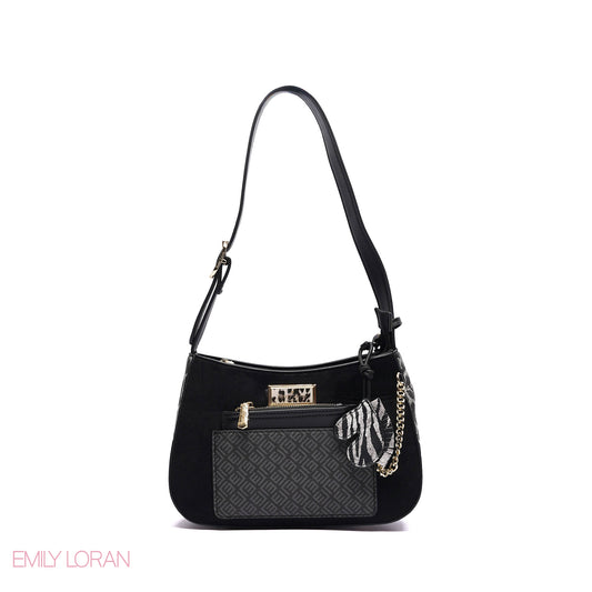 ELEGANT SHOULDER BAG WITH POUCH AND CHAIN