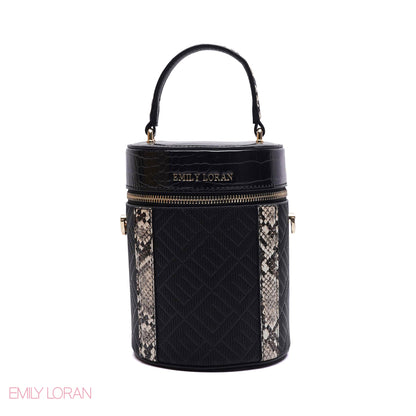 ELEGANT STRUCTURED CYLINDER VANITY BAG