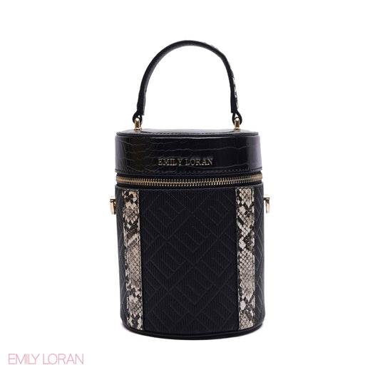 ELEGANT STRUCTURED CYLINDER VANITY BAG