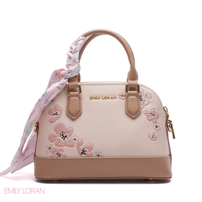 FLORAL DOME HANDBAG WITH SCARF